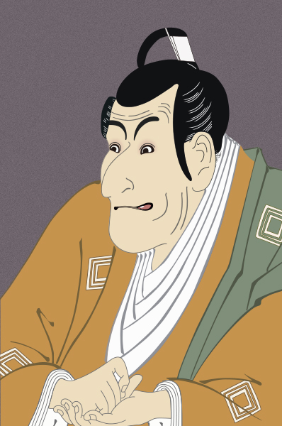 市川蝦蔵のイラスト 写楽